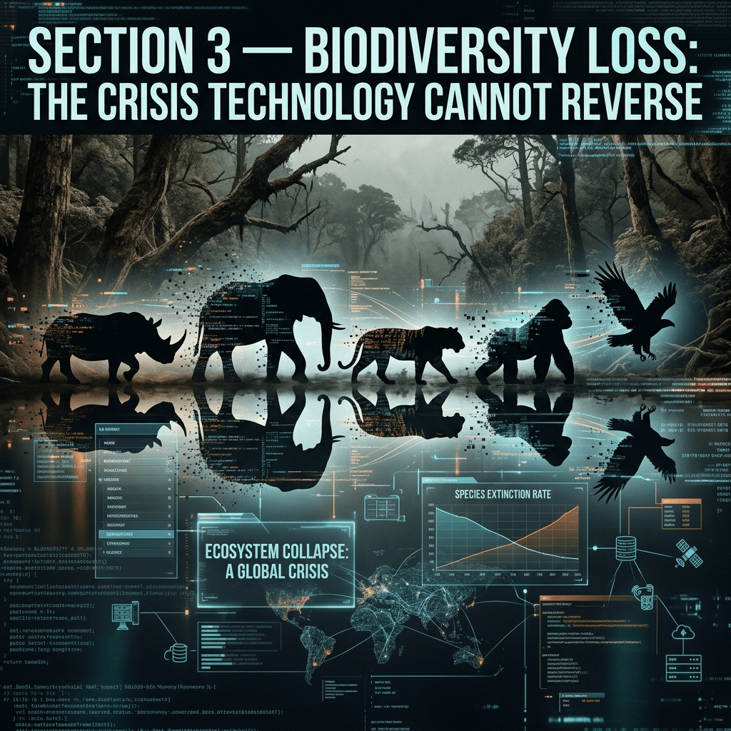 Section 3—Biodiversity Loss: The Crisis Technology Cannot Reverse; Ecosystem Collapse: A Global Crisis; Species Extinction Rate